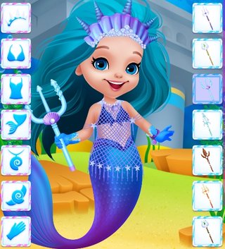 Одевалка маленькая русалочка