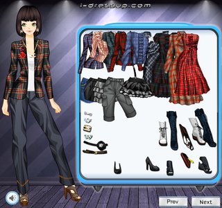 Одевалка стиль в клеточку с оборками