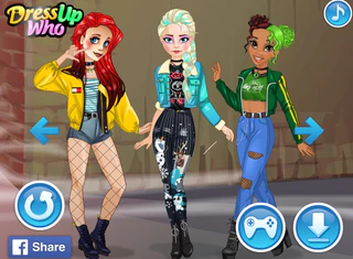 Одевалка: Эльза, Ариэль и Тиана вско герл (vsco girl)