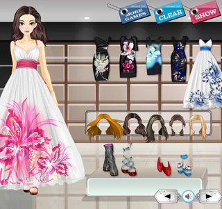 Одевалка платья с орхидеями