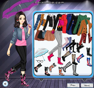 Одевалка резиновые сапоги в тренде