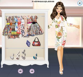 Одевалка цветочные платья с поясом