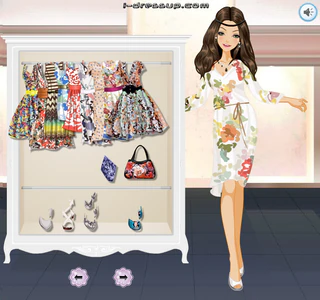 Одевалка цветочные платья с поясом