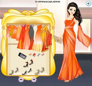 Одевалки : оранжевое платье амбре