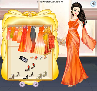 Одевалки : оранжевое платье амбре