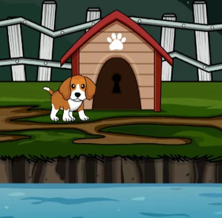 Помогите щенку в будке