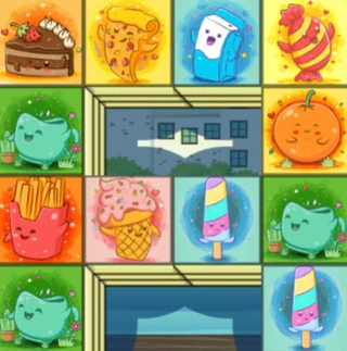 Тройной маджонг с едой