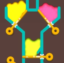 Цветная вода и булавка