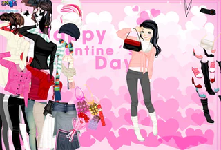 Valentine girl dressup
