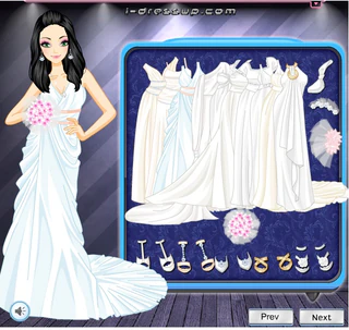 Одевалка свадебное платье в греческом стиле