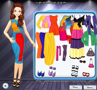 Одевалка разноцветные вещи в тренде