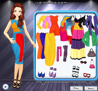 Одевалка разноцветные вещи в тренде