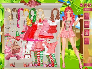 Одевалка девочка клубника