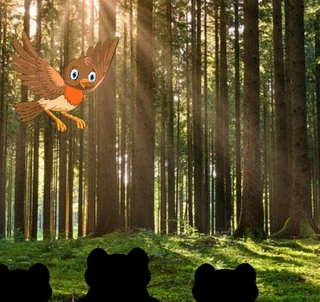 Мама-воробей спасает птенцов