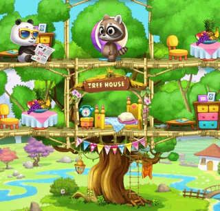 Домик на дереве панды Лу