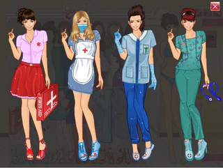 Одевалка молодая медсестра